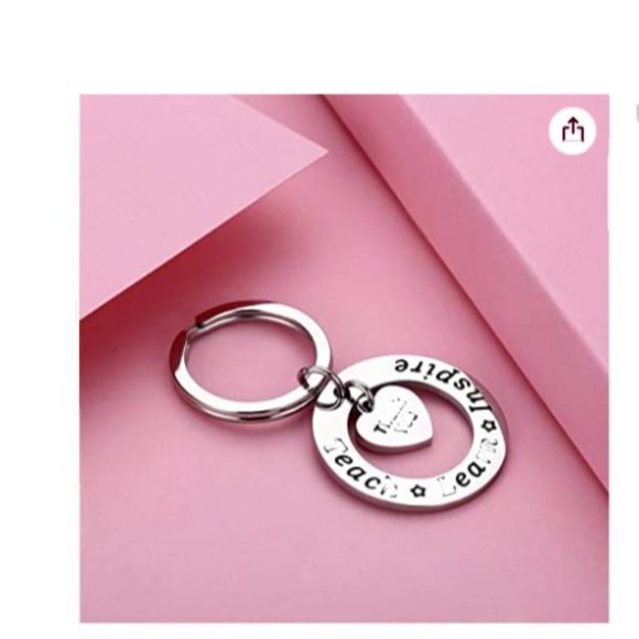 Unisex "Teach Love Inspire Thank you" Teachers School Keychain Gift Box - Picture 2 of 2